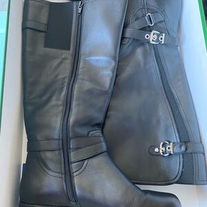 Ros Hommerson Sleek Black Buckle Heeled Boots